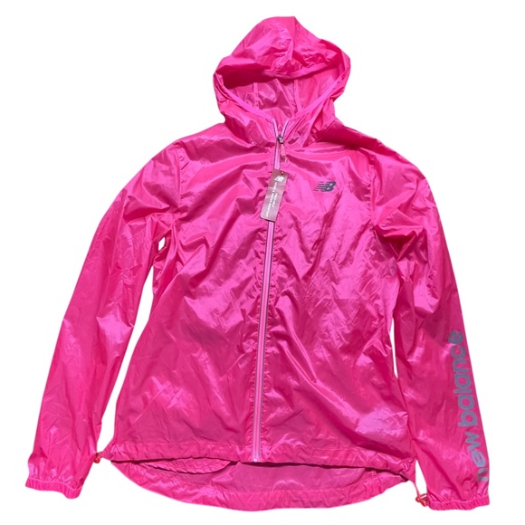 New Balance Jackets & Blazers - New Balance Pink Lightweight Hooded Packable Windbreaker Water Resistant  Jacket